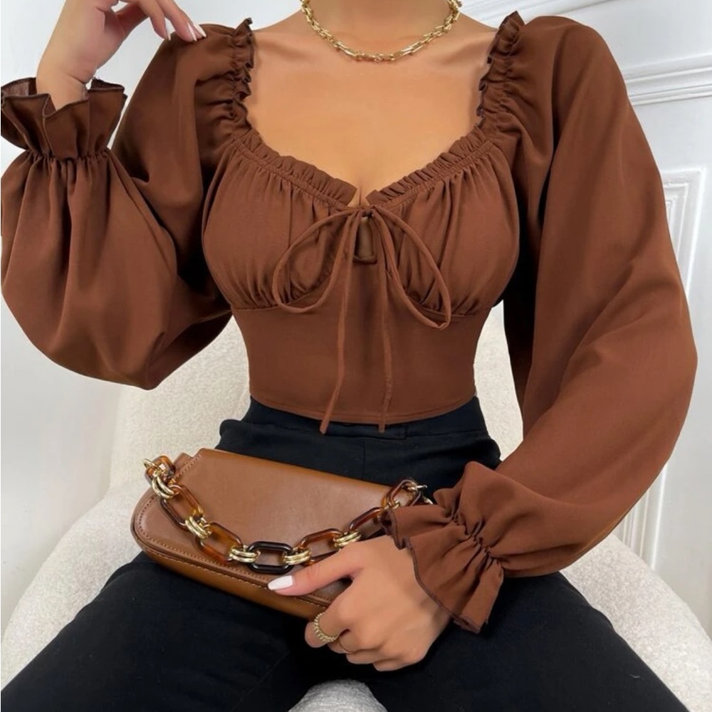 Long sleeve SHEIN brown shirt